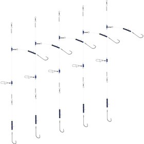 Resim 5 Adet 1/0 Deniz Balıkçılık Flapper Rig, Önceden Bağlı Düzbalık Rigs - Plaj ve Kıyı Balıkçılığı için Flatfish, Levrek, Alabalık, Plaice, Bass 