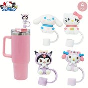 Resim 4 adet Sanrio hello kedi için cinnamoroll için kuromi için my melody 3D straw şapkaları, 1 cm straw için sevimli yeniden kullanılabilir toz kapakları, dayanıklı plastik, kaplanmamış, Noel, Cadılar Bayramı, Şükran Günü, Sevgililer Günü, Anneler Günü için tatil temaları 
