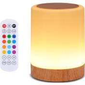 Resim Wezone Ahşap Desenli Dokunmatik Led Gece Lambası - 8 Renk 3 Mod, Usb Şarjlı Pil, Zamanlayıcı İle Yatak Odası Ve Oturma Odası İçin Diğer 