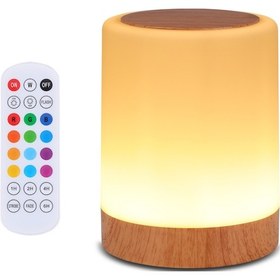 Resim Wezone Ahşap Desenli Dokunmatik Led Gece Lambası - 8 Renk 3 Mod, Usb Şarjlı Pil, Zamanlayıcı İle Yatak Odası Ve Oturma Odası İçin Diğer 