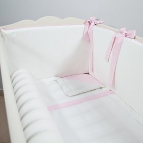 Resim Ekru - Pembe Bebek Uyku Seti - Sosis Bumper / 80x130 