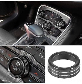 Resim Pazly Dodge Challenger/charger Klima Düğme Kapakları - Parlak Siyah Alüminyum, Uyumlu Ve Şık 