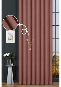 Resim Keten Fon Perde V-4023 Nar Çiçeği Çok Renkli 