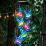 Resim 6 LED Renk Değiştiren Güneş Enerjili Rüzgar Çanı - 7 Canlı Renkle Büyüleyici Bahçe Dekoru, Veranda, Çimler ve Bahçeler için Güneş Enerjili Dış Mekan Işığı, Anne, Büyükanne veya Doğum Günleri İçin Mükemmel Hediye 