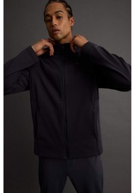 Resim Defacto Defactofit Su İtici Slim Fit Dar Kesim Fermuarlı Softshell Yağmurluk E9495ax25auar214 Antrasit 
