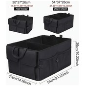 Resim Gateesat Siyah 2 Bölmeli Katlanır Bagaj Organizatörü Suv Ve Sedanlar İçin Dayanıklı 