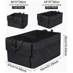 Resim Gateesat Siyah 2 Bölmeli Katlanır Bagaj Organizatörü Suv Ve Sedanlar İçin Dayanıklı 