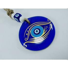 Resim Nazar Boncuğu Duvar Dekoru 7 Cm El Yapımı Cam Özel Tasarım Çiçekl 