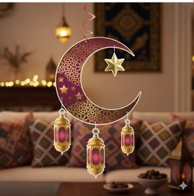 Resim Dodomar Süs Sarkıt Ramazan Tavan Ayyıldız Kandi90x30bordo 