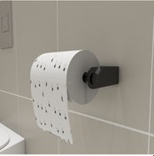 Resim Metallica Concept Metal Paslanmaz Siyah Wc Tuvalet Kağıtlığı Yapışkanlı Kağıtlık 