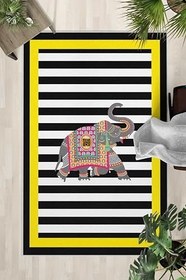 Resim Monnhein Yıkanabilir Halı ve Yolluk - Kaymaz Tabanlı Salon Halısı, Mutfak Halısı, Modern Dijital Baskı Tasarım (0369) 