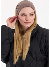 Resim Kadın %100 Pamuklu Termal, Kaymaz, Terletmez, Ultra Hafif, Spor Saç Bandı Bandana - Tek Ebat / Kahverengi Kahverengi 