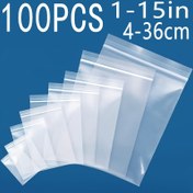 Resim 100 adet 1"-15" Kalınlaştırılmış Plastik Ziplock Poşetleri, Çift Kalınlık 0.13mm/5.12 mil, Tekrar Kullanılabilir Kendinden Kapama Hediye Poşetleri, Giysiler, Pantolonlar, Yorganlar, Havlular, T-Shirt'ler, Çoraplar, Araçlar ve Tatil Hediye Paketleme için Şeffaf Çok Amaçlı Depolama Poşetleri - Dayanıklı, Sızdırmaz ve Çok Amaçlı Düzenleyici Poşetler, Depolama Poşetleri | Çok Amaçlı Depolama | Dayanıklı Plastik, Depolama Poşetleri 