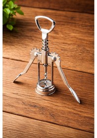 Resim Profesyonel Pratik Çelik Tirbuşon - Mantar Ve Kapak Açacağı Gri 