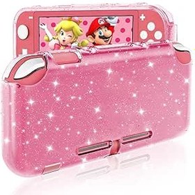 Resim DLseego Switch Lite için Pembe Parıltılı Koruyucu Kılıf, Şok Emici ve Çizilmez Tasarımlı Lüks Şeffaf Kristal Yumuşak TPU Kapak, Anahtar 2019 Sürümü için Sevimli Parlayan Cilt 