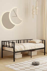 Resim Zenit Metal Karyola, Korkuluklu Karyola, Daybed, Ölçü Seçenekli - 100x200 / Beyaz 