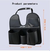 Resim Dashanshop Siyah Araç Koltuğu Arkası Saklama Çantası Polyester Fiber Cep Telefonu Organizatörü 