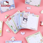 Resim Sanrio 20 Adet Yapışkan Not Kağıdı, Kuromi & Melody Yapay Yeşim Taşlı Sevimli Karakter Çıkartmaları, Şık Tasarımlı Not Defteri, Ev ve Ofis Kullanımı İçin Taşınabilir Mesaj Stickerları 