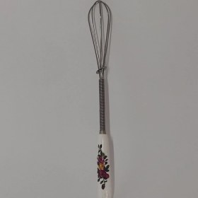Resim Nakres Kahve Çırpıcı Mini Porselen Saplı Süt Yumurta Çırpıcı 20 cm Desenli Küçük Karıştırıcı 
