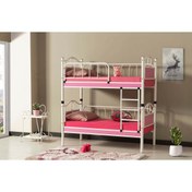 Resim ARGİMO Zümrüt Bebek Çocuk Odası Ahşap Başlık Metal Ranza Ve Karyola 70x130 Beyaz Pembe 