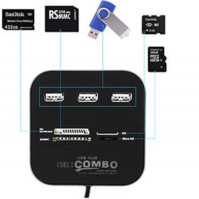 Resim Alfais Marka: 5043 Usb Hub Çoklayıcı Kart Okuyucu, Siyah Kategori: Usb 