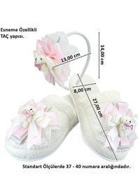 Resim Lohusa Terlik ve Taç Seti. Ayıcıklı Pembe 