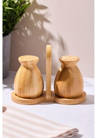 Resim Duke Bambu 2 Parça Standlı Tuzluk-biberlik Dogalbambu Bambu 