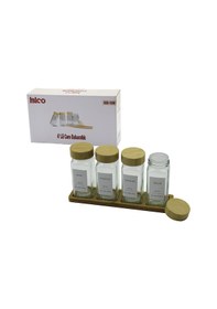 Resim 4pcs Bambu Kapaklı Cam Tuzluk - Biberlik - Baharatlık 120ml 5224 Çok Renkli 