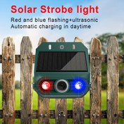 Resim Kırmızı/Mavi LED Yanıp Sönen Güneş Enerjili Strobe Alarm, Ses Dalga Teknolojili Sesli Uyarı Flaş Uyarı Strobe Güvenlik Alarm Sistemi - Ev, Çiftlik, Villa için 