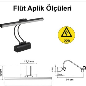 Resim Goes Flüt LED Aplik 50 cm 6500K Beyaz Işık | Modern Duvar Aydınlatma | Enerji Tasarruflu Banyo, Tablo ve Çalışma Masası Lambası 