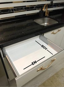 Resim Çekmece İçi Desenli Gri Kaşıklık Antibakteriyel 67x49 Gri 