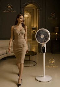 Resim MAGIC PORT Dijital Ekranlı Uzaktan Kumandalı Ayaklı Vantilatör 95 Cm Kadar Ayarlanabi̇li̇r 