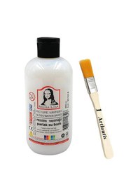 Resim Resim Verniği 250 Ml Su Bazlı 1 Adet Ve Zemin Fırçası Resim Parlatıcı Vernik Hobi Sanat Akrilik Guaj Yağlı Boya 