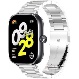 Resim Redmi Watch 4 İle Uyumlu Kordon Kordon Paslanmaz Döküm Çelik Metal Baklalı Kordon 