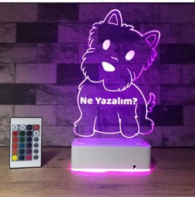 Resim Kişiye Özel Şirin Köpek Masaüstü 3D Led Lamba 
