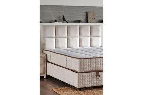 Resim Star Başlık 160 cm Çift Kişilik Krem Keten Kumaşlı Modern Lüks Yatak Başlığı / Baza Başlığı 