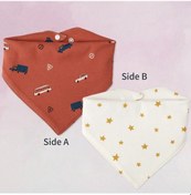 Resim Insular Tükürük Havlusu % 100% Pamuk Yumuşak Önlükler Cilt Dostu Üçgen Ti Orange Car Turuncu 