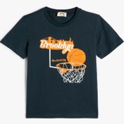 Resim Erkek Çocuk Tişört Basketbol Baskılı Kısa Kollu Pamuklu 