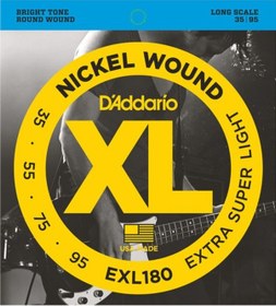Resim D'addario Exl180 Bas Gitar Tel Seti. Xl. 35-95. Long Scale. Nıcke 