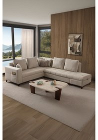 Resim Aura Köşe Koltuk Takımı Krem Sağ Köşe Krem 