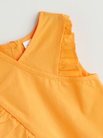 Resim LC Waikiki Yeni Sezon Bisiklet Yaka Basic Kiz Cocuk Bluz ve Sort 2'li - S5PU74Z1 