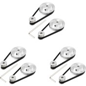 Resim Quirky Quar 6 Kit Gt2 Senkron Tekerlek 20 ve 60 Diş 5mm Delik, 6 Adet Uzunluğa Sahip Alüminyum Zamanlama Kasnağı 200MM Genişlik 6mm Kayış (Delik 5mm) (Yurt Dışından) 