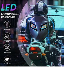 Resim TECHNOMEN Motorsiklet/Bisiklet LED ekran akıllı çanta lokomotif sırt çantası su geçirmez 