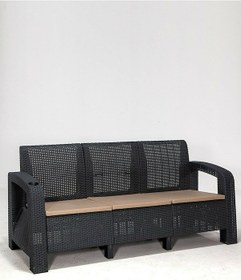 Resim Olimpos 3'lü Koltuk Balkon&teras Bahçe Mobilyası / Antrasit 