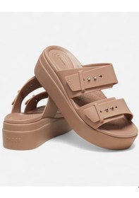 Resim Crocs 207431-brooklyn Buckle Zq9-latte Kadın Terlik Kahverengi 