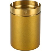 Resim Xuweiwei Golden Rüzgar Geçirmez Paslanmaz Çelik Küllük Kapaklı Modern Araç Ev Ofis Dekor 