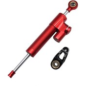 Resim Lemestar Motorcycle Universal Aluminum Steering Stabilizer - Speed Sensitive Damping System Red 