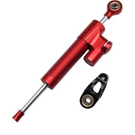 Resim Lemestar Motorcycle Universal Aluminum Steering Stabilizer - Speed Sensitive Damping System Red 