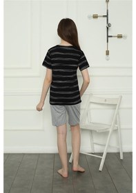 Resim Akbeniz Kız Çocuk Penye Şortlu Pijama Takım 20405 SIYAH 