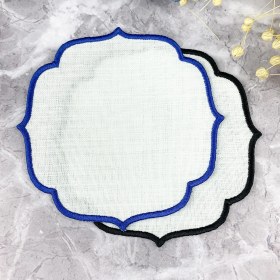 Resim Weare2 Mavi ve Siyah Renkli Nakışlı 2'li Kokteyl Peçetesi 